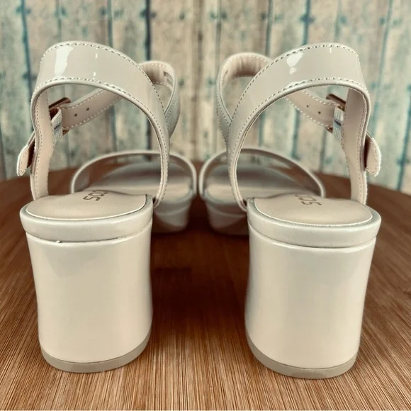 Children Beige Platform Heels with Ankle Strap( MACEY-ISS) - Picture 4 of 6